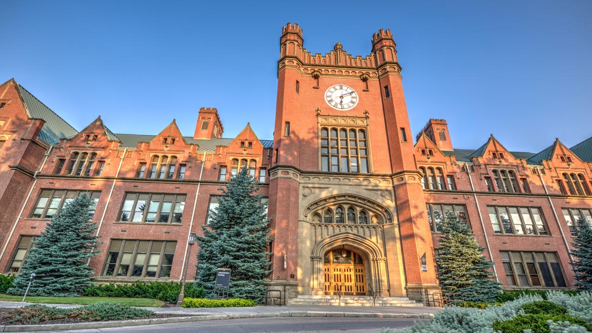 The Administration Building at dawn.