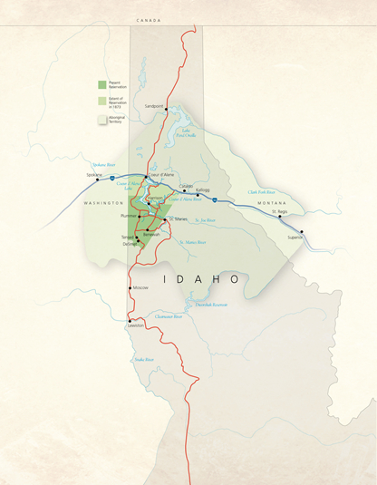 Reservation Map of Coeur d'Alene Tribe